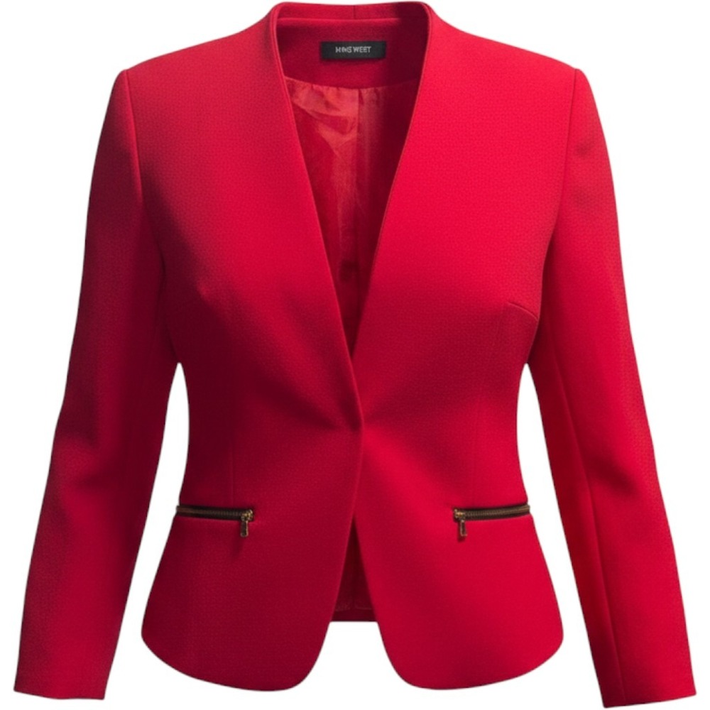 Nine West By Kasper Women's Red Blazer with Gold Zippers Size Medium R